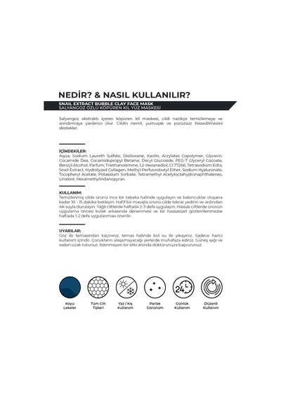 Salyangoz Özlü Mucize Bubble Clay Yüz Maskesi Ultra Yumuşak Nemli Parlak Köpüren Yüz Maskesi 100ml - 841302945