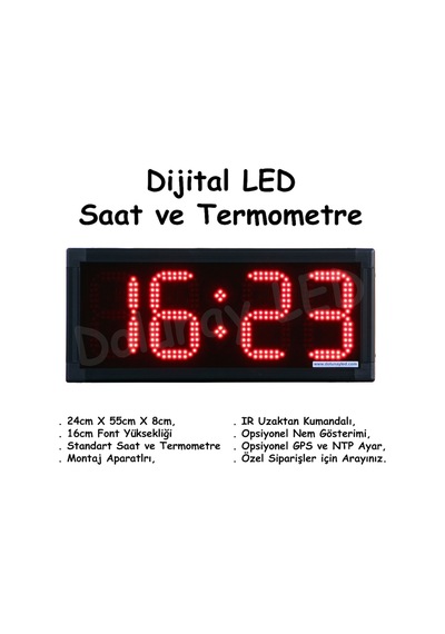 Dijital Saat Termometre 16Cm Çok Renkli