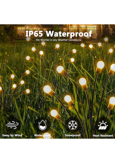 Solar Bahçe Lambaları, 4 Adet 10 Led Ateş Böceği, Solar Lamba,