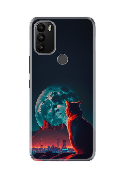 General Mobile Gm 21 Plus Kılıf Boutique Baskılı Resimli Dalgın Kedi Pcode -074
