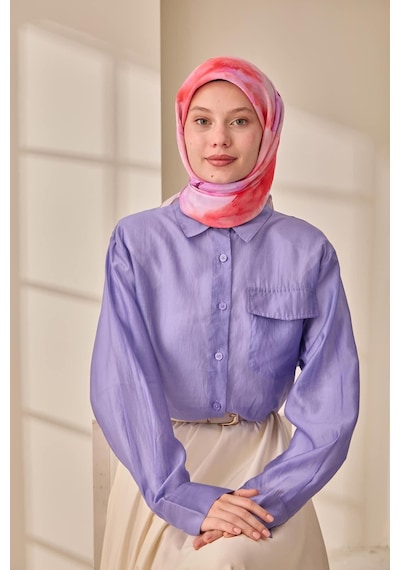 Silk Home Olinda İpek Eşarp 47004-21 Tozpembe, Yavruağzı, Pembe, Mor