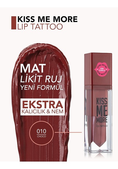 Uzun Süre Kalıcı Mat Ruj - Kiss Me More-010 Choco-8682536040815 Diğer