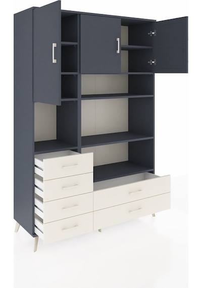 Hyperion Dolap 9 Raflı 6 Çekmeceli 3 Kapaklı 132x44x195 Antrasit-antrasit/aytaşı Antrasıt/aytası Hyperion Dolap 9 Raflı 6 Çekmeceli 3 Kapaklı 132x44x195 Antrasit-antrasit/aytaşı Antrasıt/aytası