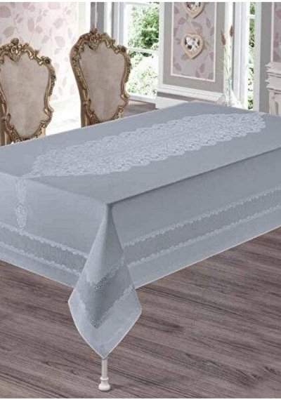 Atak Jumbo Jakarlı Dertsiz Yemek Masa Örtüsü 160 X 220 Gri