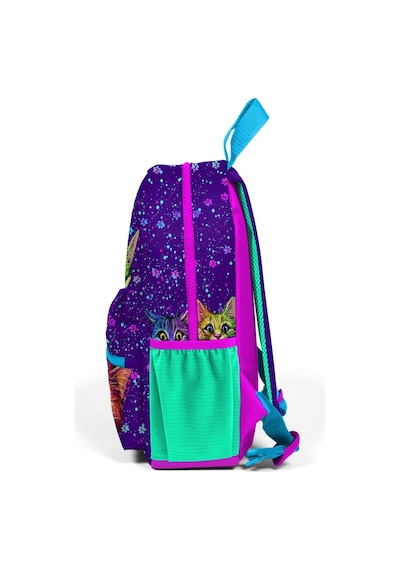Minik Yuva Sırt Çantası Mor Pembe Kedi Desenli İki Bölmeli 23532