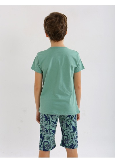 Vitmo Erkek Çocuk Kısa Kollu Kapri %100 Pamuklu Pijama Takımı Trainer ÇAĞLA