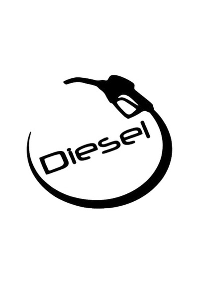 12 X 11 Cm Diesel Depo Kapağı Sticker Yakıt Deposu Sticker Siyah
