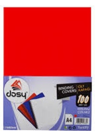 Dosy Cilt Kapağı A4 160 Micron 100 Lü Paket Kırmızı