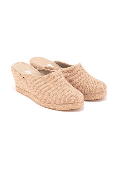 Star Tombis Naturel Hasır Sabo Terlik Gerçek Elişi Burnu Kapalı El Işi Kadın Keten Günlük Terlik Handmade Çok Renkli