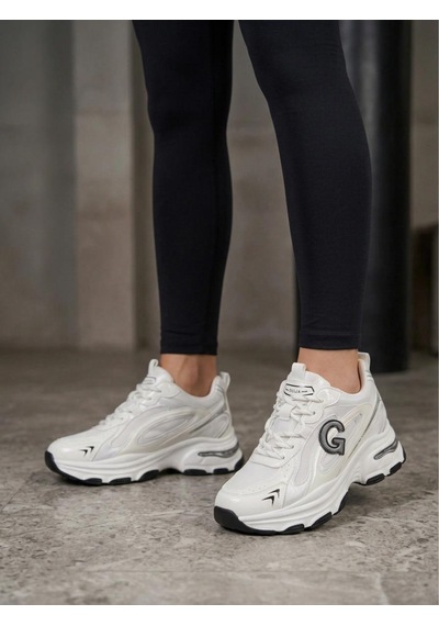 Guja 26k450 Kadın Kalın Taban İçten Dolgulu Sneaker Ayakkabı Beyaz
