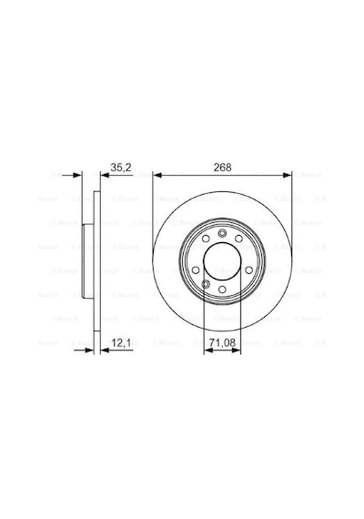 Opel Grandland 1.5d 2022-2024 Bosch Arka Disk 268mm 2 Adet
