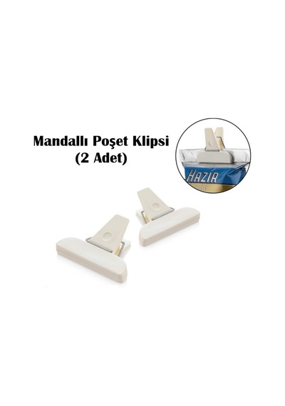 Mandallı Poşet Klipsi Pratik Tazeliği Koruyan Çanta Klipsi Paket Mandalı 2 Adet 2 Diğer