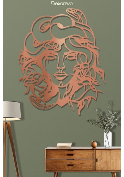 Medusa Metal Duvar Tablosu - Bronz - 21 X 30 Cm