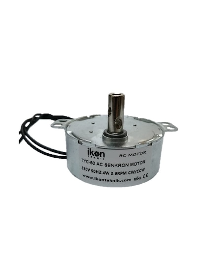 İkon Teknik İKON TEKNİK AC SENKRON TYC 50 4 Watt 0.9 RPM 220 Volt ŞÖMİNE ÇEVİRME MOTORU ÇİFT YÖNLÜ CW/CCW