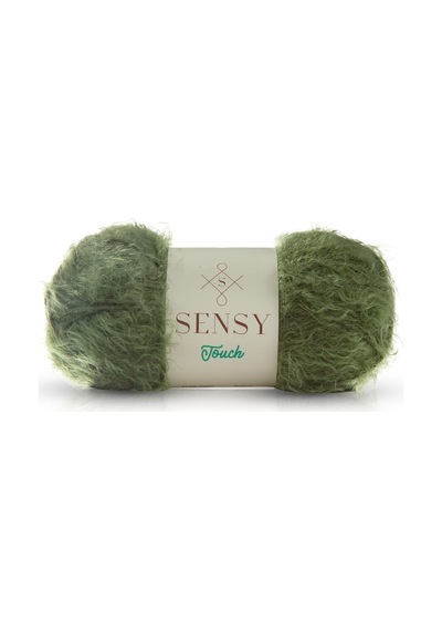Sensy Premium Touch El Örgü Ipi Bluz Kazak Ip Kürk Görünümlü Ip Atkı Bere Peluş Oyuncak Ipi Haki