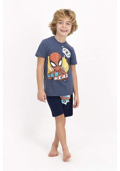 Spider Man Lisanslı Web Head Lacivert Erkek Çocuk Bermuda Takım