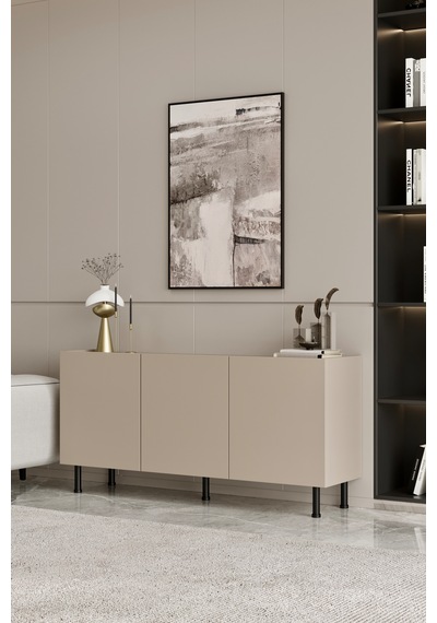 Hitit Konsol 140 Cm 100% Mdf Metal Ayak Kumtaşı