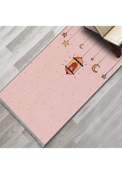 Evaşk Çocuk Seccadesi Namazlık Dokuma Halı Kaymaz Muslumana Seccade66x113 PEMBE 1EVASK420P66