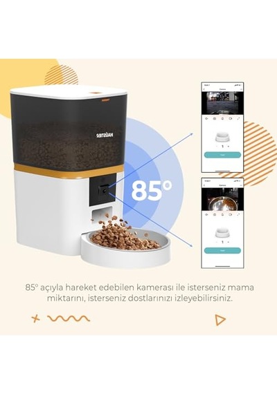 Qq009 Gece Görüşlü 1080p Fhd Kameralı, Akıllı Otomatik Kedi Mama Kabı, Tuya App-wifi Uzaktan Kontrol, Sesle Ça