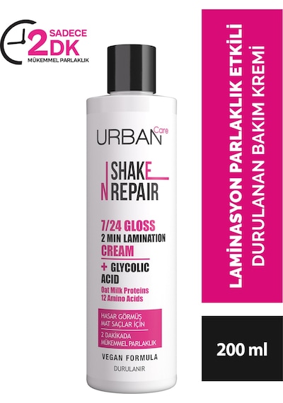 Shake N Repair 7/24 Gloss Laminasyon Parlaklık Etkili Durulanan Bakım Kremi 200 Ml-vegan