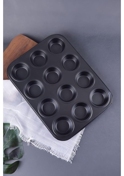 Karbon Çelik 12 Li Muffin Cupcake Kek Pişirme Kalıbı Cin800sy Çok Renkli