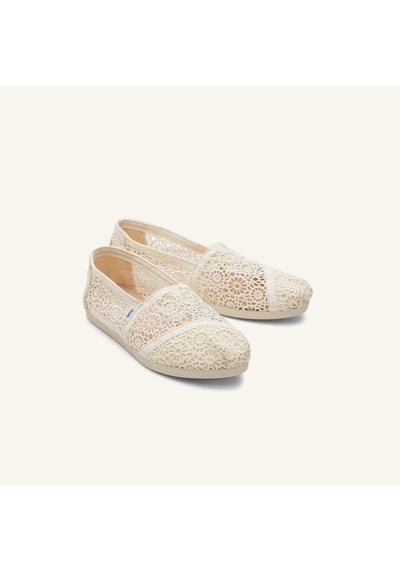 10016241 Natural Espadril Kadın 10016241 10016254 10021935 Toms Alpargata Classıc Moroccan Crochet Beyaz