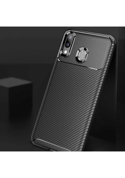 Samsung Galaxy Uyumlu M20 Kılıf Karbon Silikon Case