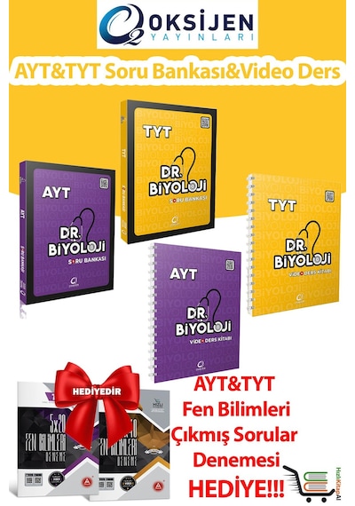 Dr.biyoloji Tyt Ayt Soru Bankası Ve Video Ders Kitabı A Yayınları Tyt Ayt Fen Bilimleri Çıkmış Sorular Denemesi Hediye