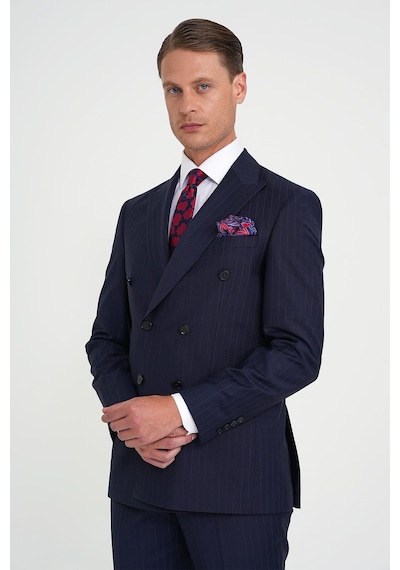 Efor Slim Fit Çift Yırtmaç Çizgili Kruvaze Klasik Lacivert Takım Elbise Tk 925 Lacivert Efor Slim Fit Çift Yırtmaç Çizgili Kruvaze Klasik Lacivert Takım Elbise Tk 925 Lacivert