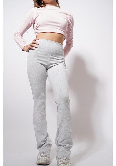 Ckm Moda Front Ribana Pantolon Gri
