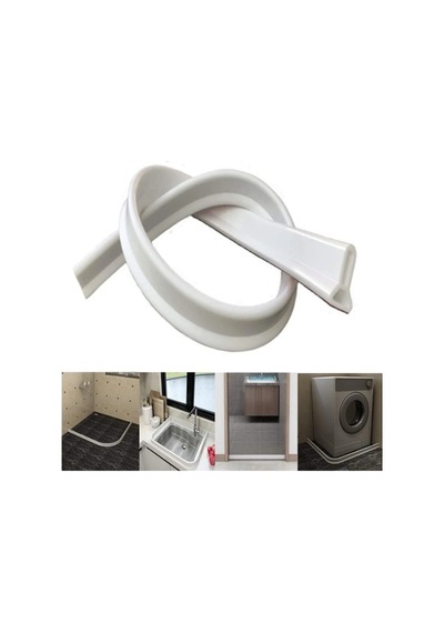 Mucit Home Su Bariyeri Beyaz 2 Metre 15 Mm Esnek Duşakabin Su Tutucu Bant Su Bariyeri Kendinden Yapışkanlı