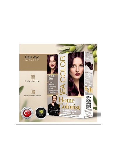 Home Colorist Set Saç Boyası 3.66 Kızıl Mor Red Purple
