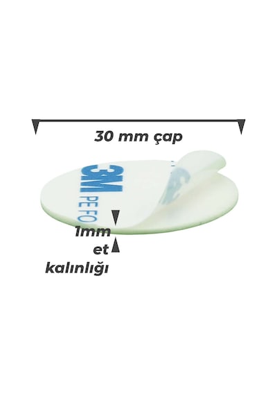 3m Çok Güçlü Akrilik Köpük Bant 100 Adet Hazır Kesim 30 MM Çap