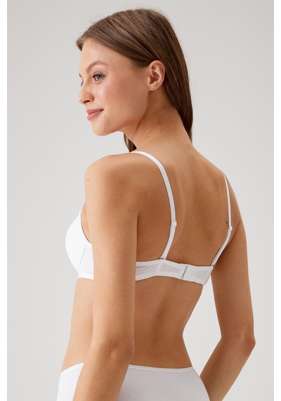 Pierre Cardin Kadın Beyaz 6045 Milan Push Up Dolgulu Micro Sütyen Tak - Çıkar Askılı Beyaz
