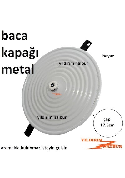 3 Adet Baca Kapağı İnce Model Beyaz 17,5 Cm Baca Delik Kapağı Eskilerden Beyaz