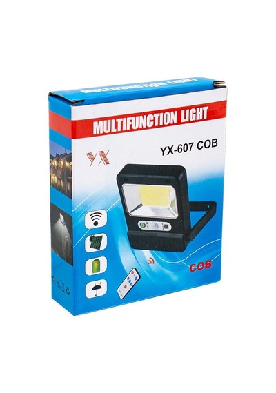Powermaster Yx-607 Cob Ledli Solar Panelli Hareket Sensörlü Çok Fonksiyonlu Lamba Şeffaf