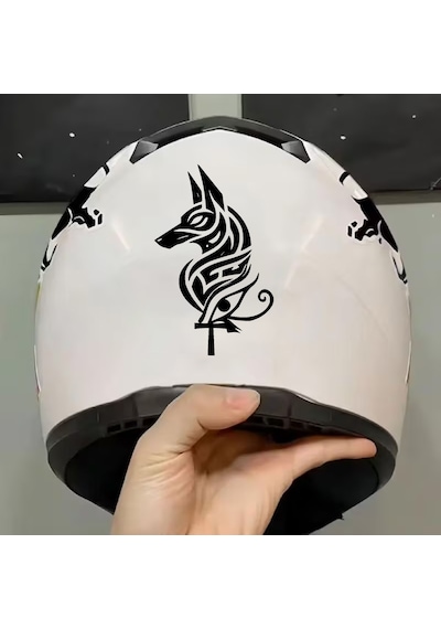 Anubis Sticker - Eski Mısır Mitolojisi - Ölüler Tanrısı - Araba Oto Motosiklet Karavan Pc Laptop Sticker - 00351 15x9 Cm