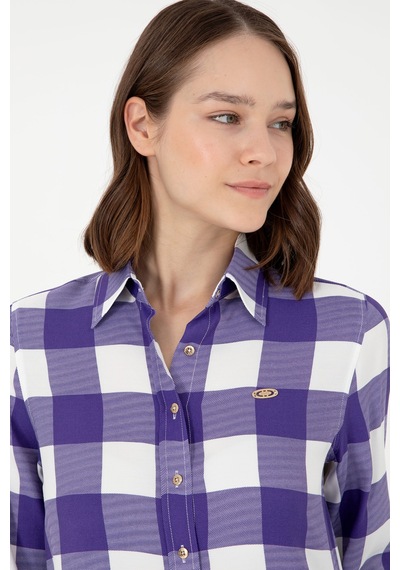 U.s. Polo Assn. Kadın Mor Gömlek Desenli 50291096-vr038 Mor
