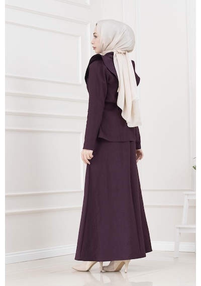 Royal Etekli İkili Bella Takım-mürdüm-5684 Mürdüm