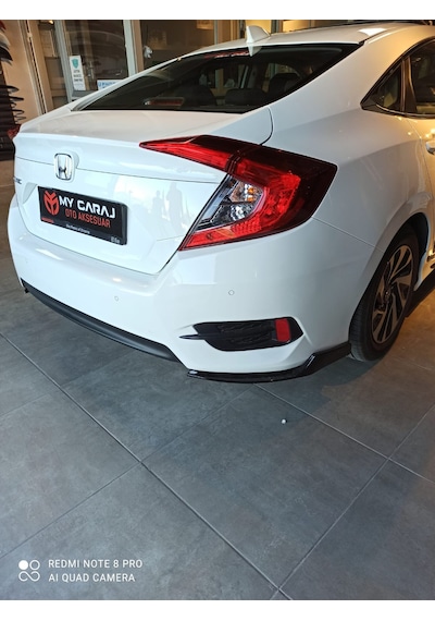 Honda Cıvıc Fc5 Arka Tampon Çıkıntılı Flap Takımı Pıano Black
