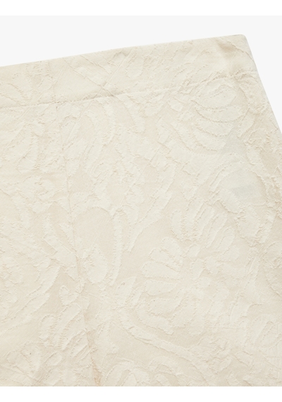 Koton Pamuklu Floral Dokulu Brodeli Mini Şort Ekru 5sak40146pw Ekru