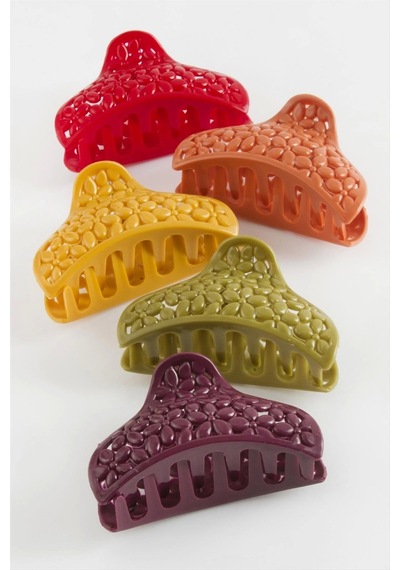 Oval Çiçek Renkli Mandal Toka 8 Cm Çok Renkli