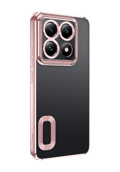 Xiaomi 14t Pro Kılıf Kamera Korumalı Logo Gösteren Zore Omega Kapak Rose Gold