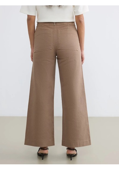 Lc Waikiki Bej Yüksek Bel Wideleg Kadın Jean Pantolon