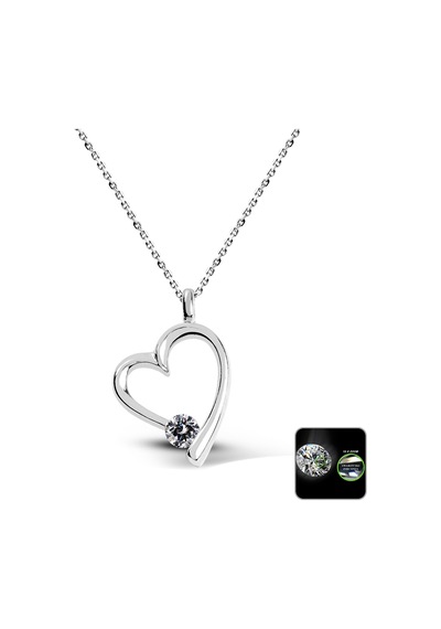 Kuyumcudukkani 6mm Zirconia Taşlı"kalp"kolye - 32112-6mm-w Beyaz