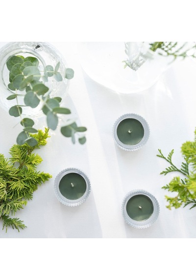 Kokulu Tealight Mum, Koyu Yeşil, 3.5 Saat, 30 Adet, Çam Ve Yosunun Acı Kahverengi