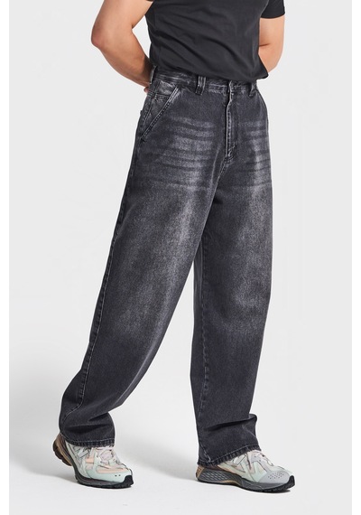 Itsbasic Erkek Füme Rengi 2w5-1 Skater Fit Bol Kesim %100 Koton Denim Jean