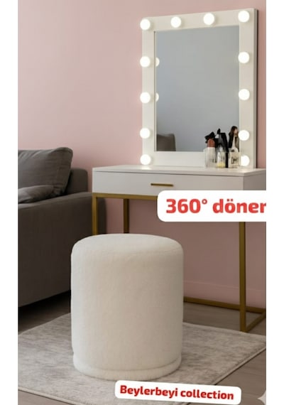360 Derece Döner Makyaj Yapma Rahatlığı Sunar , Odanızın Köşe Takımına Renk Katacaktır, Makyaj Pufu Krem