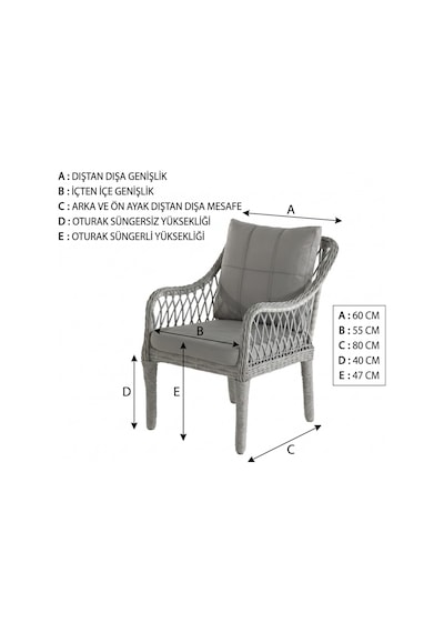 Kaş 3+1+1+masa Rattan Bahçe Balkon Mobilyası Bej