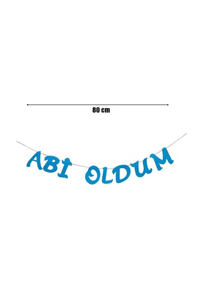 Abi Oldum Simli Eva Uzar Yazı - 80 Cm Mavi
